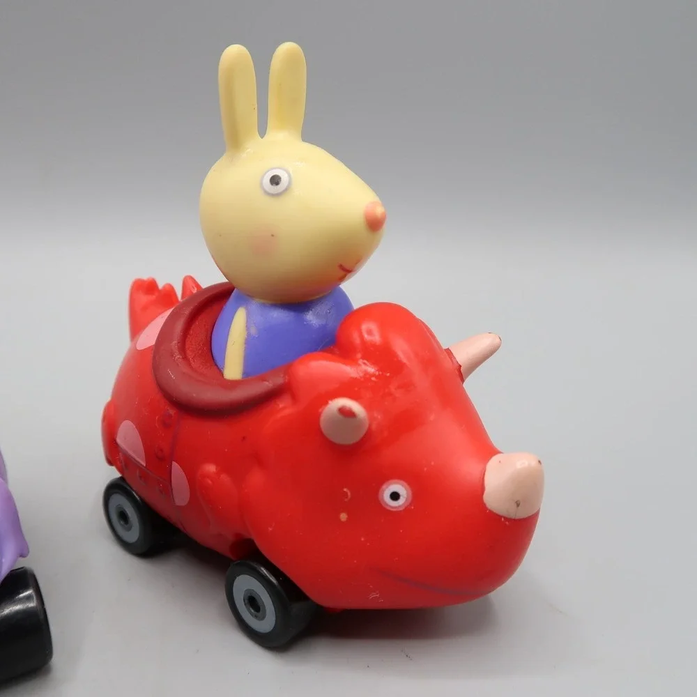 Peppa Pig Mini Buggies Racers Cars Peppa Dinosaur  Lot of 3 Toys Figures
